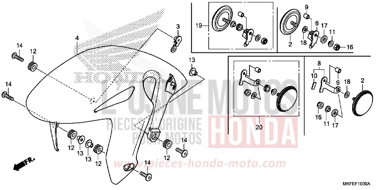 AILE AVANT de CBR1000RR SP SP1 SP2 GRAND PRIX RED (R380X) 2019